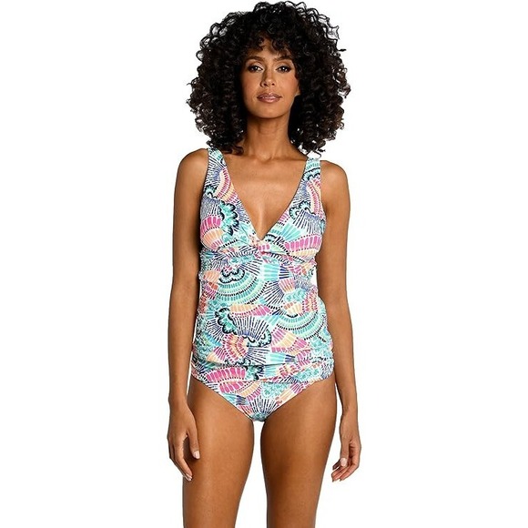 La Blanca Other - La Blanca Women's Over The Shoulder Tankini Swimsuit Top, 10